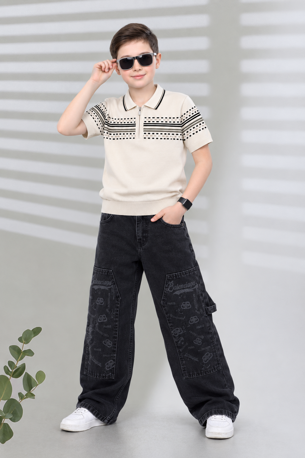 Polo Tricoté 100% Coton Premium – Half-Zip Enfant