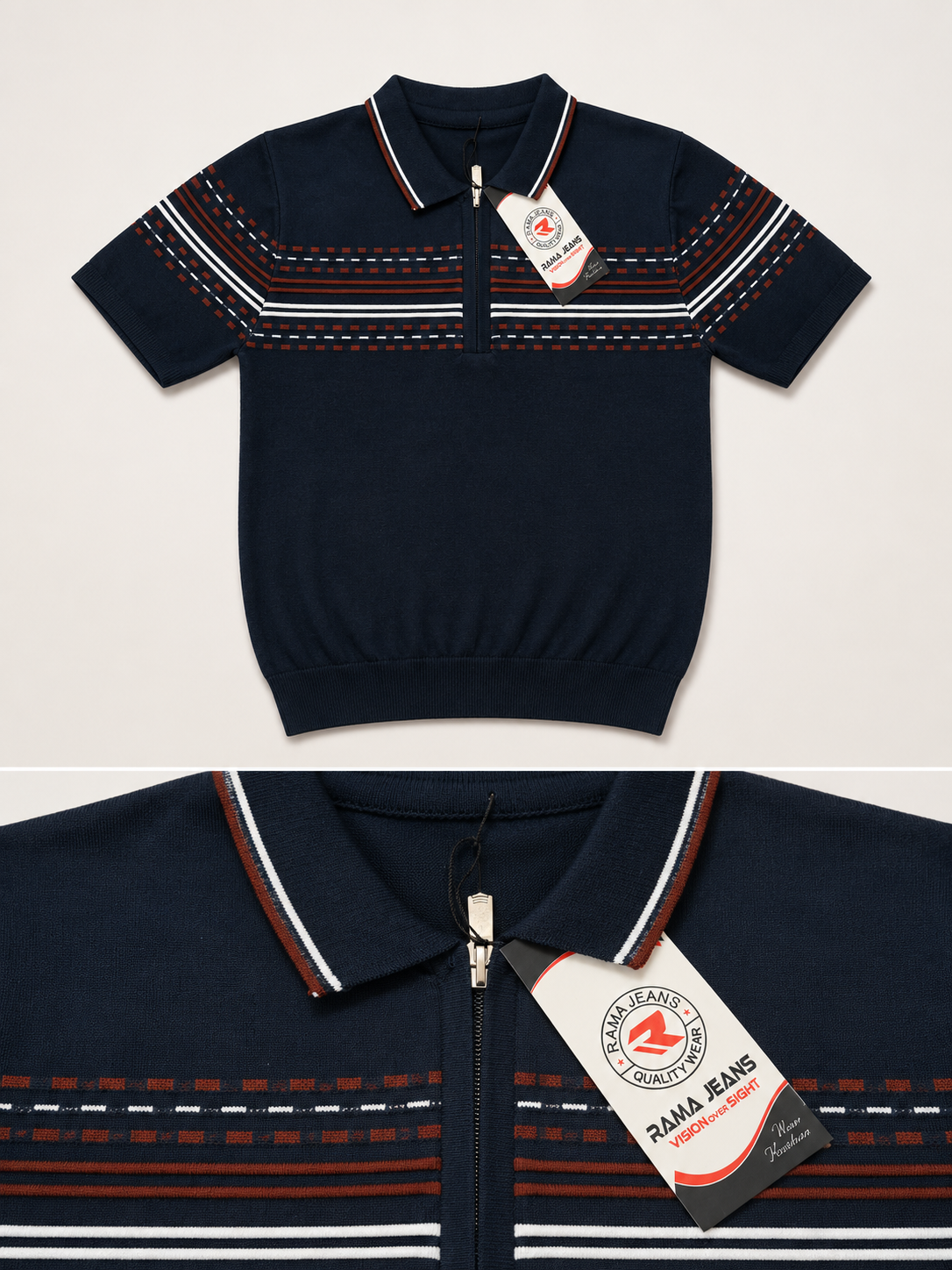 Polo Tricoté 100% Coton Premium – Half-Zip Enfant
