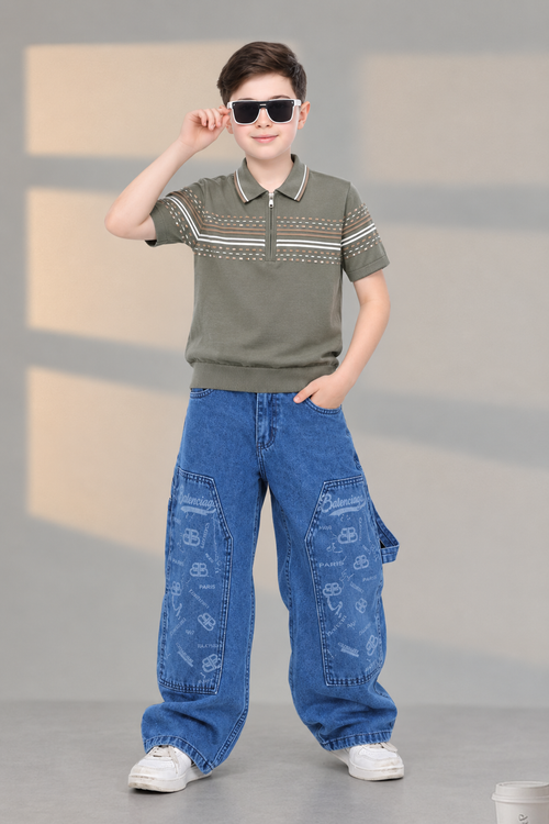 Polo Tricoté 100% Coton Premium – Half-Zip Enfant