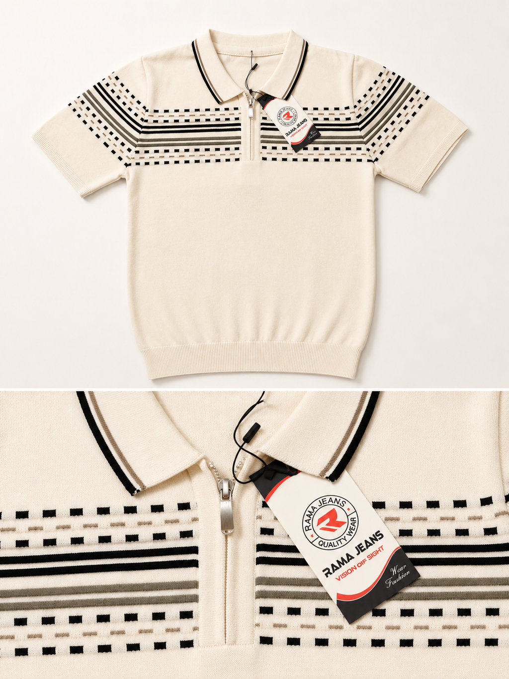 Polo Tricoté 100% Coton Premium – Half-Zip Enfant