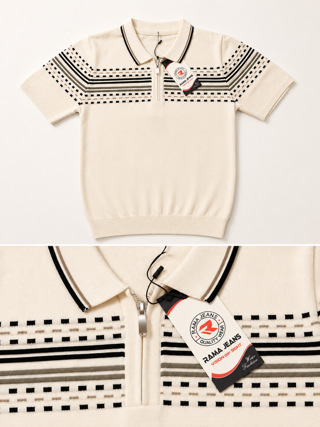 Polo Tricoté 100% Coton Premium – Half-Zip Enfant